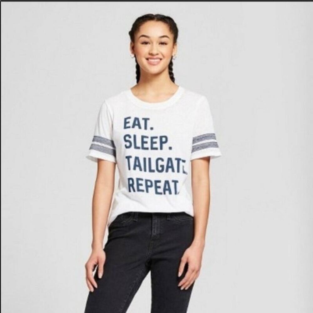 Modern Lux Eat Sleep Tailgate Repeat Graphic Tee